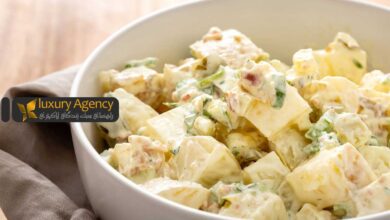نحوه تهیه سالاد سیب زمینی با مواد لوکس؛ راز طعم رستوران های لاکچری در خانه چیست؟